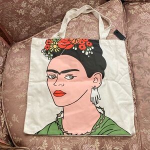 NEW canvas Frida Kahlo tote with long handles